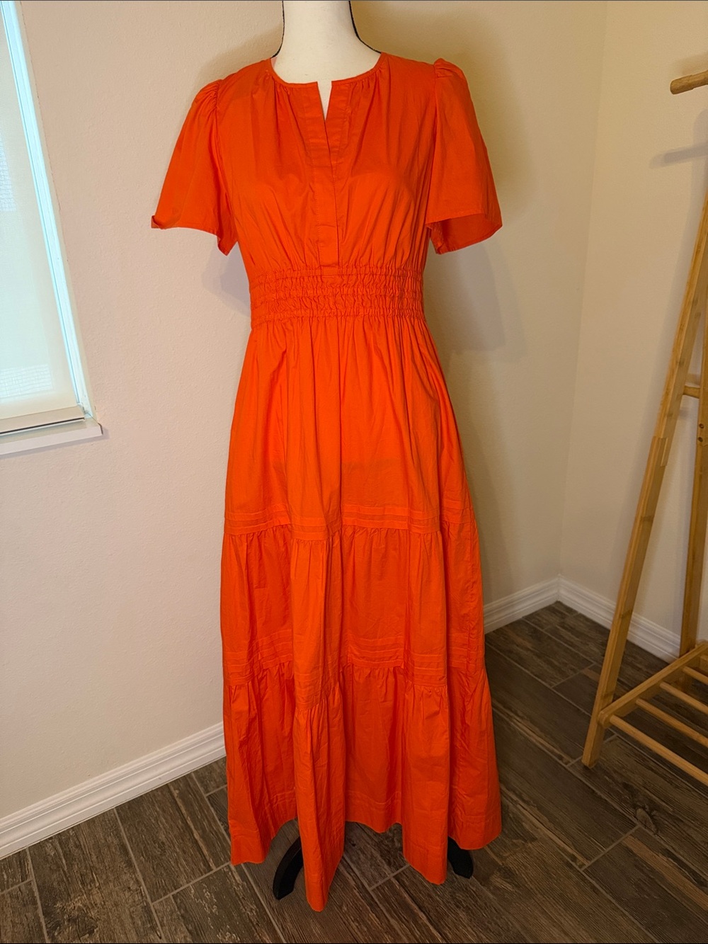Quince 100% Organic Cotton Poplin Tiered Maxi Dress - Size M - NWT